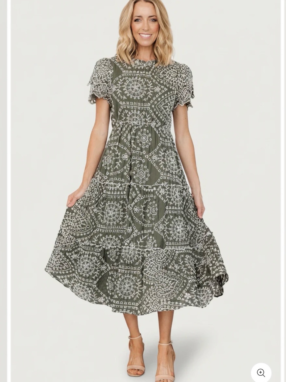 NWT BALTIC BORN Mirabel Eyelet Midi Dress Size Small